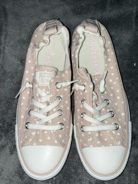 Polka Dot Light Pink Slip-On Converse Sneakers